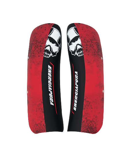 Shin Guards Energiapura Shingurads Racing Senior Black/White Skull/Red - 2024/25