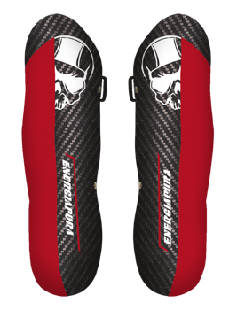 Schienbeinschutz ENERGIAPURA Parastinchi Carbon Racing Senior Black/White Skull/Red - 2022/23