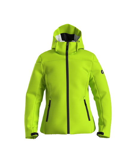 Skijacke ENERGIAPURA Jacket With Hood Flond Lady Unicolor Acid Green - 2023/24