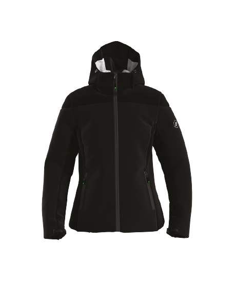 Skijacke ENERGIAPURA Jacket With Hood Flond Lady Unicolor Black - 2023/24