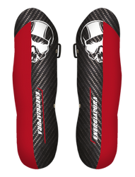 Shin Guards ENERGIAPURA Parastinchi Carbon Racing Senior Black/White Skull/Red - 2022/23