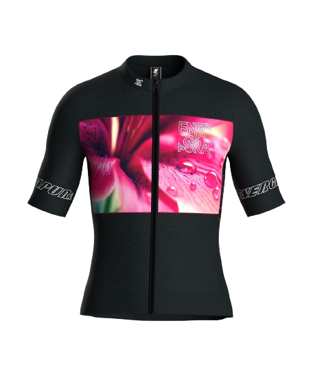 Koszulka rowerowa Energiapura T-Shirt Full Zip Life Lily Black/Ragl Alexander - 2023