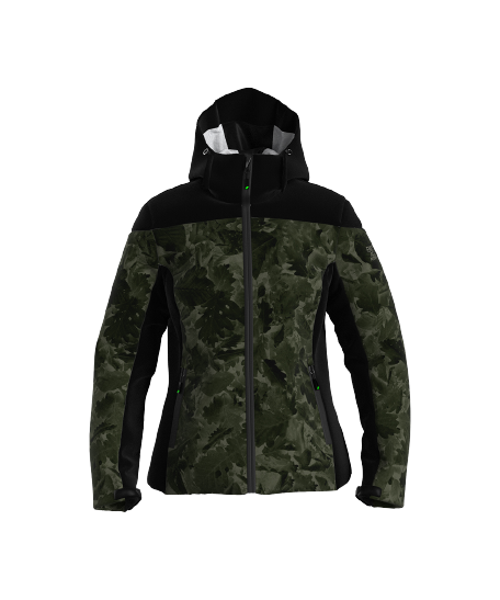 Kurtka narciarska ENERGIAPURA Jacket With Hood Flond Camouflage Leaves Lady Military / Black - 2023/24