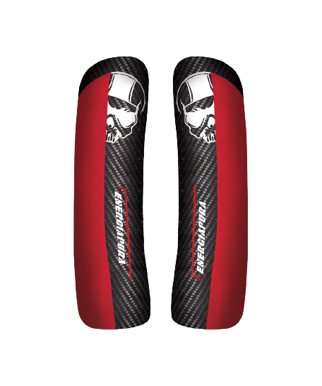 Ochraniacze na golenie Energiapura Carbon Racing CDM Black/White Skull/Red - 2024/25